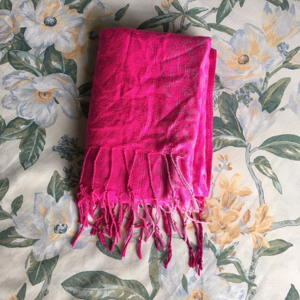 Pink Cheetah Print Sparkly Ombre Scarf